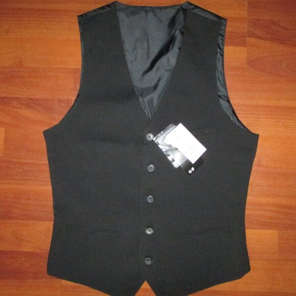H&M Black Lined Suit Vest - 34R - NEW - Picture 6 of 6